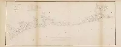 1866 USCS Coast Survey Antique Nautical Chart Gulf Coast Texas Galveston • $50