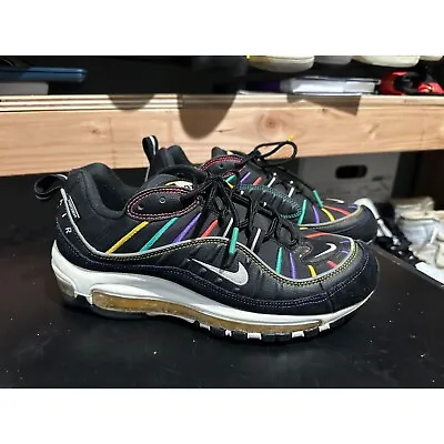 Nike Air Max 98 Premium Martin Running Shoes Black BV0989-023 Men’s Size 8.5 • $55
