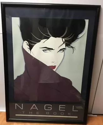 Vintage 1985 Patrick Nagel Art Print Poster For  The Book  Framed 28 X 38 READ • $69.99