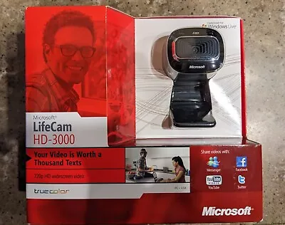 Microsoft LifeCam HD-3000 Widescreen True Color HD Webcam Camera 1492 Sealed • $17