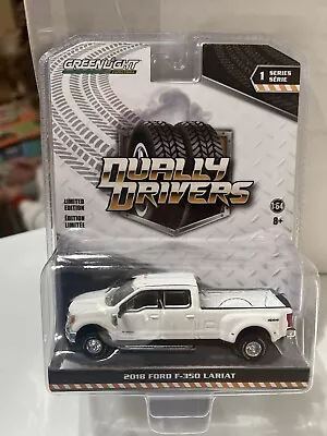 Greenlight 1/64 Dually Drivers Series 1 2018 Ford F-350  Lariat White • $17