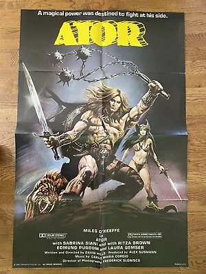 ATOR Original Movie Poster Miles O'Keefe 27x41 FOLDED • $24.95