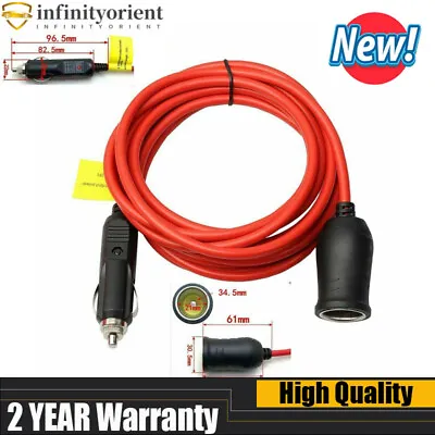 12V 24V Car Cigarette 3.6M Extension Cable Lighter Lead Charger Power Socket UK • £11.96