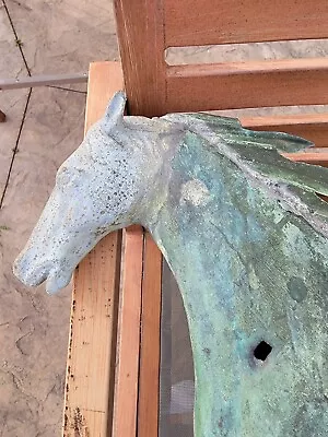 Antique 19th Century Copper Running Horse Zinc Head Bullet Holes Weather Vane • $2500