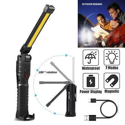 Rechargeable LED Work Light W/ Magnetic Base 180° Rotate Lamp For Repair Outdoor • $8.91