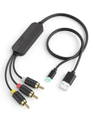 Lightning To RCA AV Converter Cable 3RCA Adapter IPhone/iPad HDTV/Blu-Ray 78.7In • $55.85