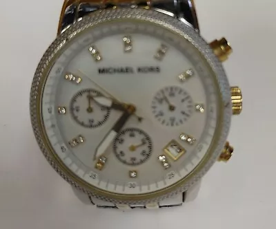 Michael Kors MK 5057 Women's Pearl Dial Two-Tone Watch-Pre Owned  • $85