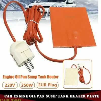 220V 250W Car Engine Oil Pan Sump Tank Heater Plate EU Plug Silicone Heating Pad • $10.52