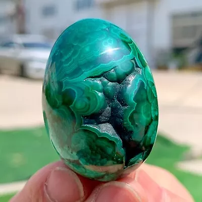 84g Natural Malachite Egg Quartzcrystal Energy Ball Reiki Healing • $10.50