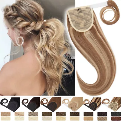 100% Remy Human Hair Wrap Around Ponytail Hair Extensions Pony Tail Hairpiece US • $63.68