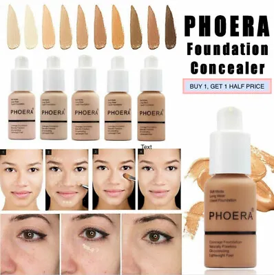 £7.69 • Buy PHOERA® Foundation Concealer Full Coverage Makeup Matte Brighten Long Lasting UK
