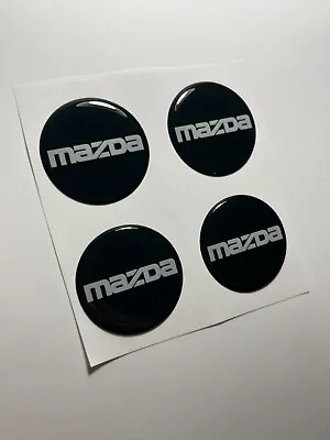 Set Of 4 3D Center Wheel Cap Stickers Mazda Emblem Logo Rims Decal • $12.82