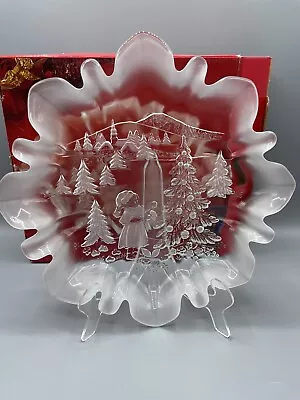 Mikasa Crystal Christmas Serving Platter Made In Germany 10 Inch With Box • $13.34