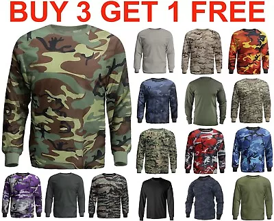 Long Sleeve T-shirt Camouflage Tee Military Tactical Camouflage Plain T Shirt • $15.82