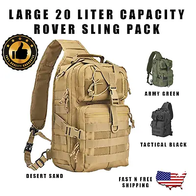 Tactical Sling Bag ROVER Pack Military Shoulder Backpack Hiking Fishing 20L EDC • $29.99