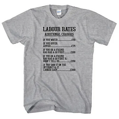 £13.95 • Buy Labour Rates T-Shirt Funny Tradesman Electrician Plumber Builder Carpenter L205