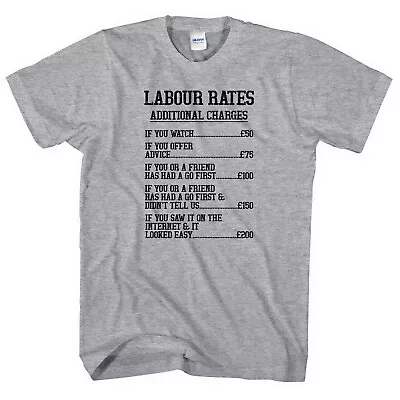 £13.95 • Buy Labour Rates T-Shirt Funny Tradesman Electrician Plumber Builder Carpenter L205