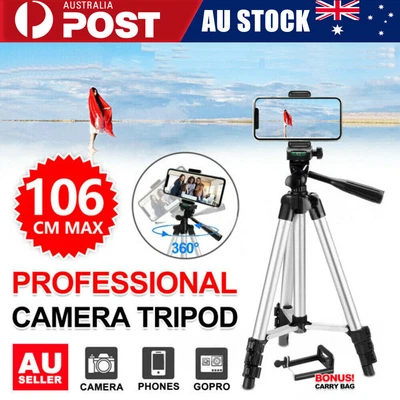 $14.58 • Buy Professional Camera Tripod Stand Mount Phone Holder For IPhone DSLR Travel AU