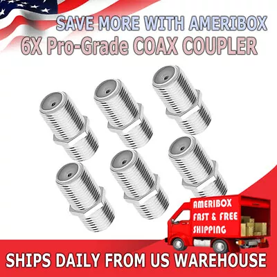 6-Pack F Type Coax Coaxial Cable Coupler Female Jack Adapter Connector M380 • $3.49