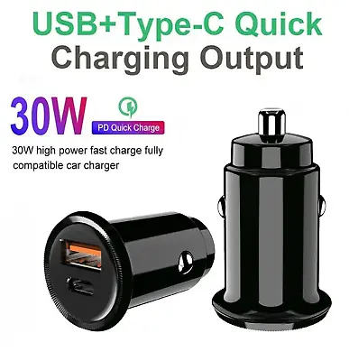 USB C Dual Port Fast Charge USB Car Quick Charger 2 Port QC 3.0 Lighter Socket • $19.99