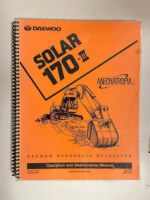 Daewoo Solar 170-III Hydraulic Excavator Maintenance Service Repair Manual • $35