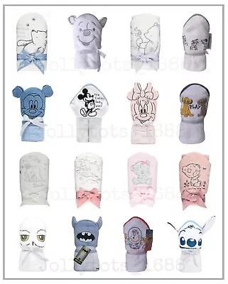 Disney Baby Boys Girls Hooded Bath Towel Character Bath Time Essentials BNWT • £10.99