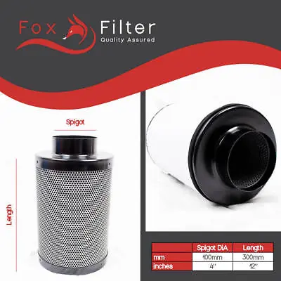 Fox Hydroponics 4  Carbon Filter Ducting Filter Cover Ducting Clip Grow Room • £32.61