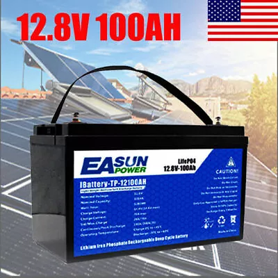 100Ah Solar LiFePO4 Lithium Battery Storage 15000 Cycles RV Trolling Motor BMS • $188