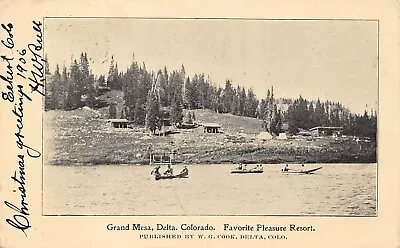 Delta CO Colorado Grand Mesa Resort Cottages Cabins Boating Vtg Postcard C41 • $49.95