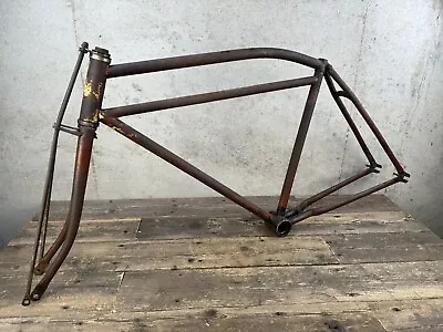 Vintage Bike Pre War Frame And Fork 26” Old Wood Wheel  • $399