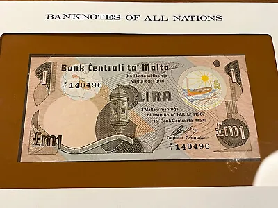 Malta 1 Lira P-34b Serial X/1 UNC Replacement. • $150