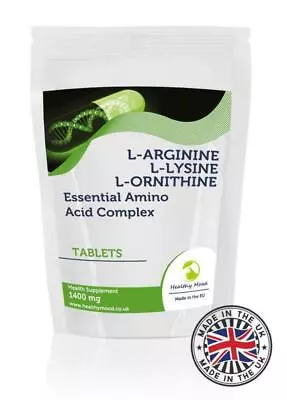 L-Arginine L-Lysine L-Ornithine 1400mg 180 Tablets Healthy Mood • £17.06