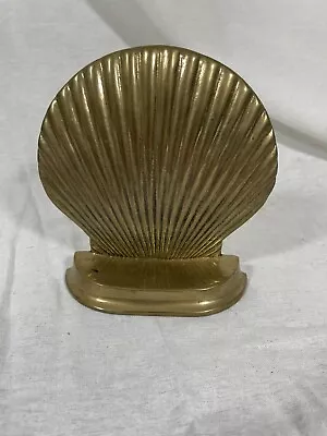 Vintage Brass Seashell Bookend Nautical Beach Pirate Mermaid • $17.99