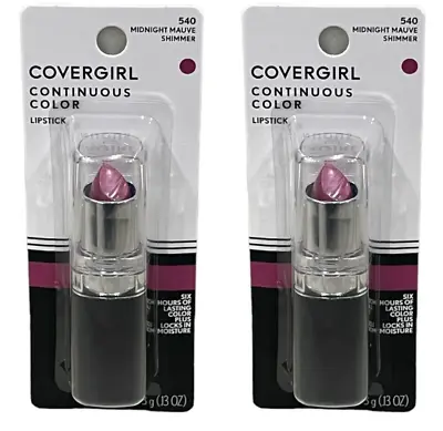 Lot Of 2 Covergirl Continuous Color Lipstick 540 Midnight Mauve Shimmer • $8.95