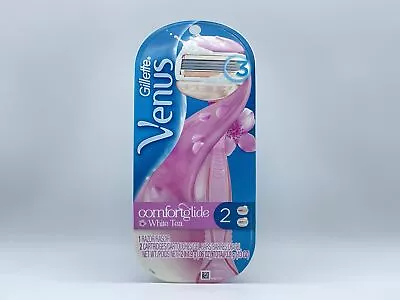 Gillette Venus Comfort Glide White Tea 1 Handle/2 Cartridges French/Eng Text • $8.75