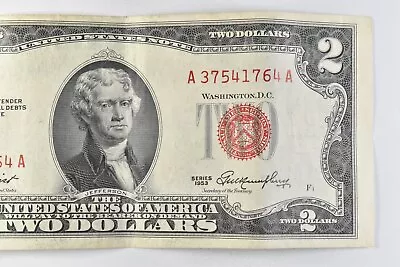 Crisp - 1953 Red Seal $2 United States Note - Better Grade *139 • $4.25