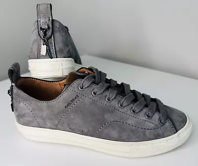 Coach Men’s Unisex Low Top Sneaker Gray Suede Leather Sz 5.5B EXCELLENT • $21.57