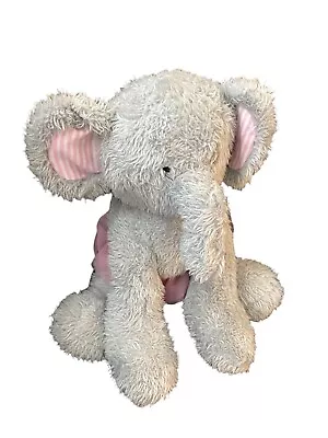 12  MUD PIE Plush Tutu Elephant Stuffed Animal Toy Lovey Stripe Ears Sitting • $12.99