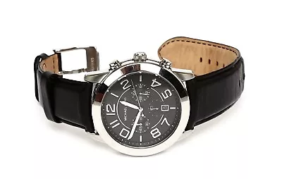 Michael Kors Mercer Men's Black Chronograph Genuine Leather Watch 2836 • $177.75