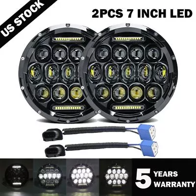 Pair 7  LED Headlights Military Truck Hummer M998 M923 M35a2 24v Humvee Headlamp • $108.99