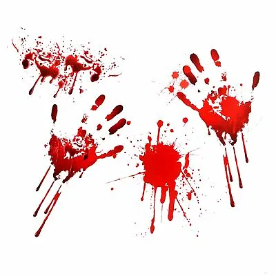 Halloween Bloody Blood Hand Print Stickers Zombie Scary Party Home Prop Decor • £3.47