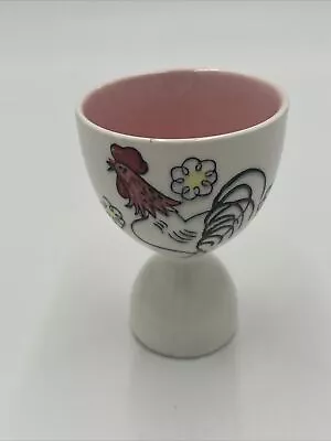 Vintage Rooster Egg Cup Porcelain Japan 4  Pink Interior • $10.55