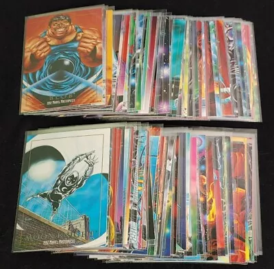 1992 Skybox Marvel Masterpieces Series 1 Complete Base Set 1-100 ALL SLEEVED • $59.99