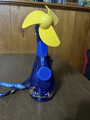 Walt Disney Parks Misting Water Spray Bottle Fan W/ Blue Lanyard Mickey & Friend • £6.75