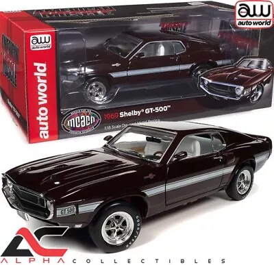 Autoworld Amm1290 1:18 1969 Ford Mustang Shelby Gt500 (royal Maroon) • $99.99