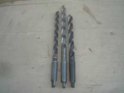 3 Drill Bits Morse Taper 3 Shank MT3  Up To 17  Long   23/32  13/16  55/64 • $125