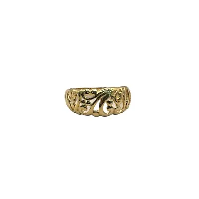 9ct 9K Yellow Gold Filigree Pattern Ladies Ring. Size O1/2. Brand New • $325