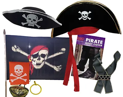 £3.99 • Buy Pirate Hats Fancy Dress Costume Halloween Captain Hat High Seas Costume 