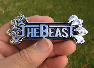 THE BEAST BIKE EMBLEM Chrome Metal Badge *NEW & UNIQUE Fits Harley Davidson Etc • $24.95