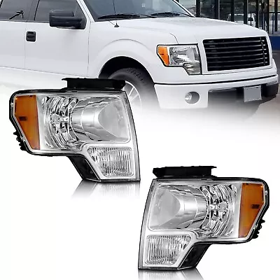 WEELMOTO Headlights For 2009-2014 Ford F-150 F150 Pickup Headlamps Left+Right • $83.98